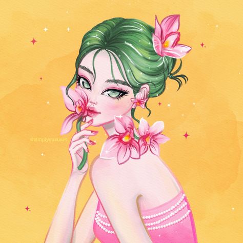 Spring DTIYS challenge by @vickychu_design 🌺 I had a great time recreating this piece in my own style. Thanks for the inspiration, Vicky. 💛 I hope you like my illustration. Tags: #vickycspringdtiys #springillustration #illustration #digitalart #girlillustration #femininedrawings Dtiys Challenge, Spring Illustration, Creative Illustration, Own Style, Girls Illustration, I Hope You, Sketch Book, Digital Art, I Hope