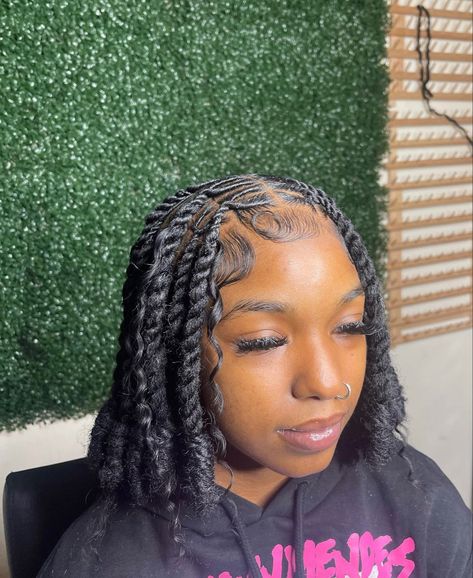 Fresh Retwist Styles, Invisible Locs Hairstyles, Invisible Locs, Short Hair Twist Styles, 4 Braids, Short Box Braids Hairstyles, Black Ponytail Hairstyles, Faux Locs Hairstyles, Braided Cornrow Hairstyles