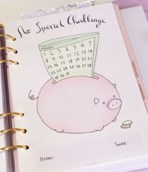 Diy School Supplies Organization, Day Planner Organization, No Spend, Budget Goals, No Spend Challenge, School Supplies Organization, Notebook Organization, Bullet Journal Mood, Diy School Supplies