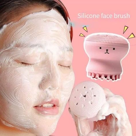 Reduce Oily Skin, Facial Cleaning Brush, Face Scrubber, Cute Octopus, Facial Cleaning, Facial Brushes, Facial Cleansing Brush, Silicone Brush, Clean Pores