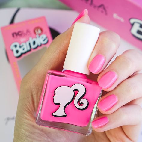 Barbie Pink - NCLA x Barbie Barbie Nail Polish, Barbie Pink Nail Polish, Barbie 21st, Mac Barbie, Barbie Merchandise, Pink Nail Polish Colors, Hot Pink Nail Polish, Barbie Nail, Barbie Bday