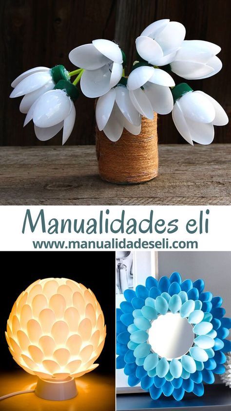 Sorprende a todos y con cucharas de plástico haz esto para decorar tu hogar. Son adornos entre otras cosas que te ayudarán a mejorar el entorno visual de los espacios de la casa. Spoon Craft, Easy Diy Room Decor, Room Diy, Diy Room Decor, Decor Crafts, Diy And Crafts, Easy Diy, Place Card Holders, Room Decor