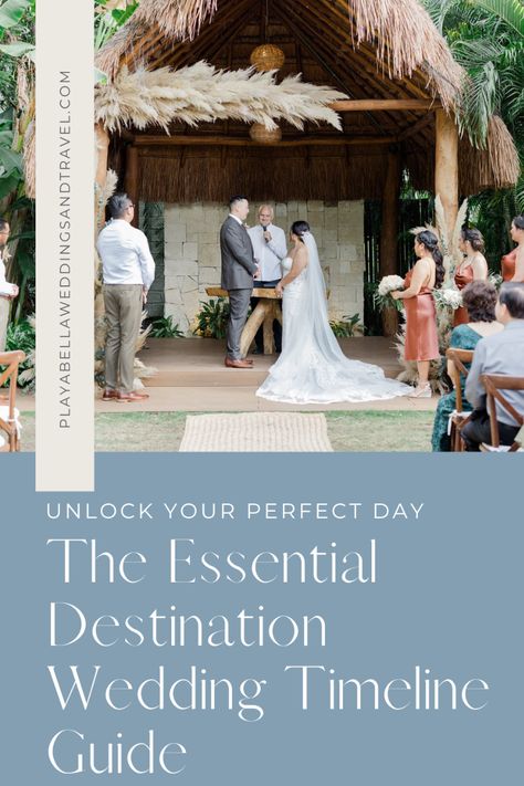 Dreaming of a flawless destination wedding? Dive into our comprehensive guide: "Unlock Your Perfect Day: The Essential Destination Wedding Timeline Guide"! Packed with expert advice, tips, and step-by-step timelines, we make wedding planning feel like a breeze. Pin now for the perfect wedding planning later! #DestinationWedding #WeddingPlanning #WeddingTimeline #PerfectDay Destination Wedding Planning Timeline, Destination Wedding Timeline, Wedding Planning Checklist Timeline, Bella Wedding, Wedding Planning Timeline, Dream Destination Wedding, Wedding Week, Wedding Day Timeline, Destination Wedding Planning