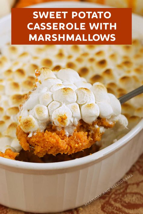 Sweet Potatoes Mashed, Sweet Potato Casserole With Marshmallows, Sweet Potato Casserole Healthy, Potatoes Mashed, Sweet Potatoes With Marshmallows, Marshmallow Topping, Easy Holiday Side Dishes, Sweet Potato Casserole Easy, Thanksgiving Side Dishes Easy