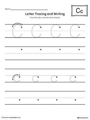 Give your students in kindergarten plenty of writing practice with the Letter C Tracing printable worksheet. Letter S Tracing, Letter C Worksheets, Letter Tracing Printables, Writing Practice Worksheets, The Letter C, Letter Case, Dot Worksheets, Workbook Design, Free Kindergarten Worksheets