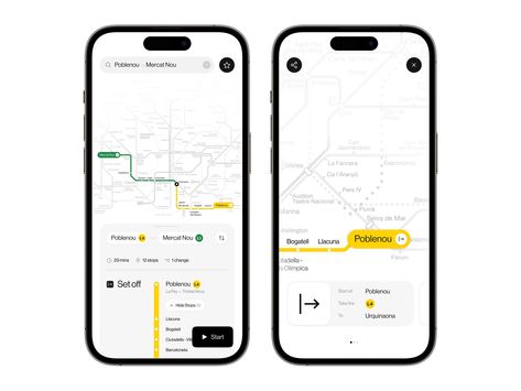 Subway app | Barcelona by Anton Proskuriakov | Layers Subway Map Design, App Map, Typographic Poster Design, Mobile Design Inspiration, Android App Design, Ux Inspiration, Card Ui, Mobile App Design Inspiration, App Interface Design