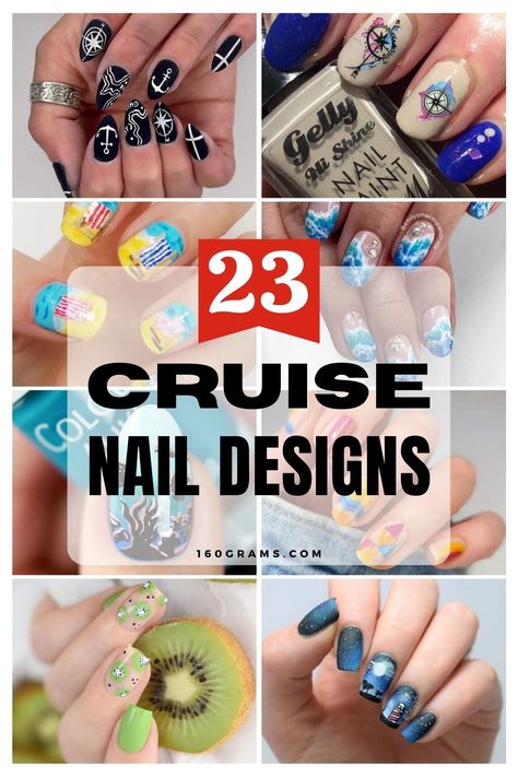 Pin these cruise-worthy nail designs to elevate your style on your next voyage! Explore trendy nail art ideas perfect for sailing with #NailDesigns #FashionInspo #BonVoyage Nail Art For A Cruise, Nail Art For Cruise, Cruise Nail Art Designs, Nails For Cruising, Nail Design For Cruise, Nails Cruise Ideas, Nails For A Cruise Ship Summer, Nail Designs For Cruise Vacation, Nail Designs For A Cruise