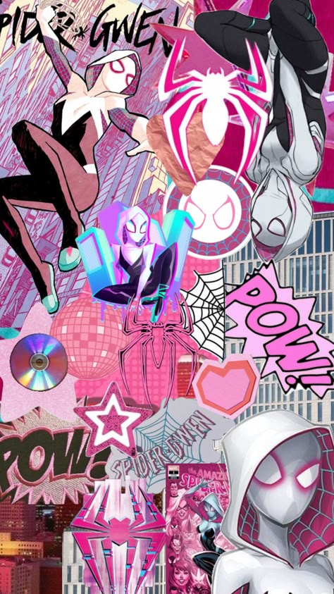 Gwen Stacy Ghost Spider Comics, Spidergirl Wallpaper, Pink Spiderman Wallpaper, Spiderman Wallpaper Aesthetic, Spider Gwen Wallpaper, Pink Spiderman, Girl Spiderman, Cute Wallpapers Pink, Female Spiderman