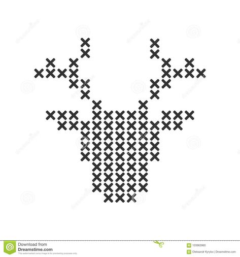 Reindeer Knitting Chart, Reindeer Knitting Pattern, Reindeer Crochet Pattern, Reindeer Cross Stitch, Knitted Squares Pattern, Swedish Weaving Patterns, Reindeer Head, Minimal Christmas, Swedish Weaving