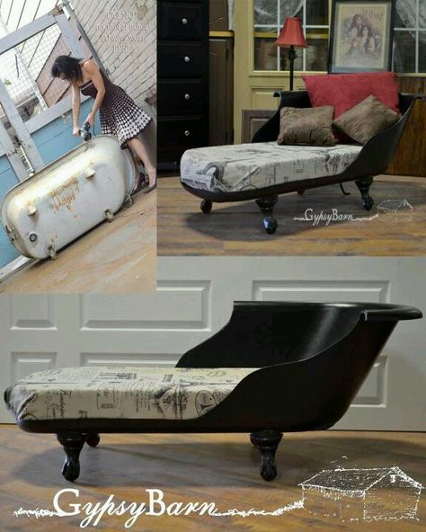 Love!!!! Clawfoot Tub Faucet, Tub Ideas, Clawfoot Tub, French Furniture, Home Alone, Settee, Clipboard, Upcycled Furniture, Repurposed Furniture