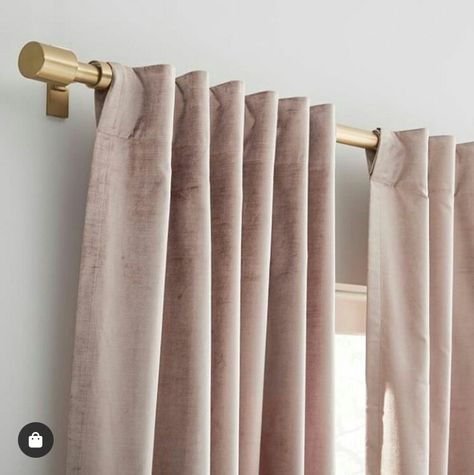 Curtain Rod Ideas, Modern Curtain Rods, Wooden Curtain Rods, Metal Curtain Rod, Ikea Curtains, Curtain Styles, Plain Curtains, Metal Curtain, Velvet Curtains