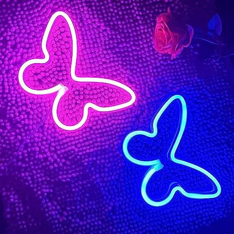 2Pieces Butterfly Neon Signs for Wall Office Dorm Wedding Birthday Party Room Decor,Neon Butterfly Led Signs Butterfly Lights for Teen Girls,USB or 3-AA Battery Powered(Blue+Pink) Birthday Party Room, Butterfly Lights, Room Decor Neon, Party Room Decor, Neon Butterfly, Wall Office, Butterfly Lighting, Party Room, Art Decor Diy