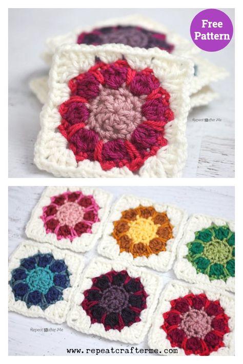 Crochet Dahlia, Mini Teddy Bears, Flower Granny Square, Stacked Pumpkins, Crochet Home Decor, Square Crochet, Crochet Squares, Little Pigs, Crochet Home