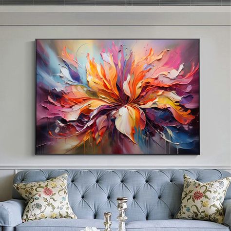 Original Blossom Flower Oil Painting on Canvas, Large Wall Art, Abstract Floral Art Custom Painting Minimalist Living Room Home Decor Gift Large Flower Wall Art, Macaw Art, Flower Oil Painting, Painting Minimalist, Floral Wall Art Canvases, Abstract Floral Art, Abstract Flower Painting, Custom Painting, Acrylic Oil Painting