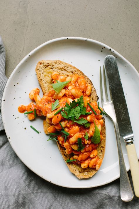 Beans on Toast – Nourish Magazine Tomato Toast Recipe, Toast Aesthetic, Beans On Toast, Butter Beans, On Toast, Cannellini Beans, Toast Recipes, Pure Maple Syrup, Recipe Images