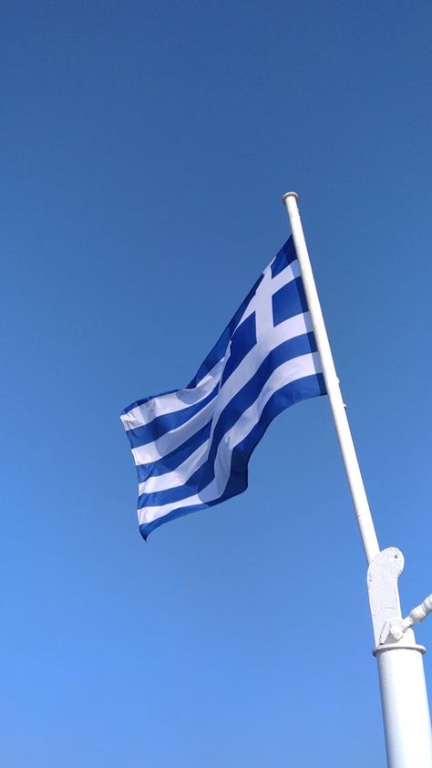 Greece Flag Aesthetic, Greek Flag Aesthetic, Greece House, Teen Book, Santorini House, Greece Flag, Greek Island Hopping, Greek Flag, Greek Summer