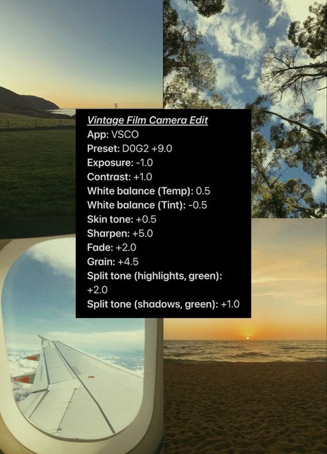 Vsco Edits Vintage, Film Photo Edit Iphone, Vsco No Filter, Old Film Filter, Film Camera Edit, Film Camera Filter, Vsco Settings, Cinematic Filter, Old Photo Filter