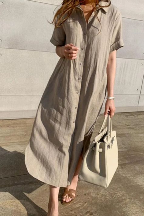 newest women long dress with belt female linen dresses good quality women cotton clothes elegant women fashion style linen cloth Cotton Linen Dresses, Linen Shirt Dress, Dress 2024, Popular Dresses, Elegant Casual, Summer Linen, Khaki Dress, Long Shirt Dress, 2024 Fashion