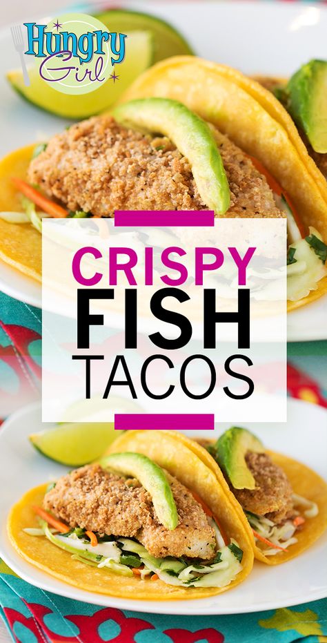 Ww Fish Tacos Weight Watcher Recipes, Low Calorie Fish Tacos, Crispy Fish Tacos, Fried Fish Tacos, Healthy Fish Tacos, Fish Taco Recipe, Fish Dinners, Healthy Taco, Grilled Fish Tacos