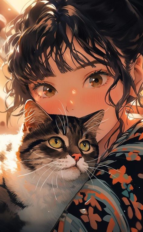 Cat Parents, 3 Cats, Lovely Creatures, How To Draw Anime Hair, Anime Edits, Random Art, Fashion Art Illustration, Digital Art Anime, Anime Wallpapers