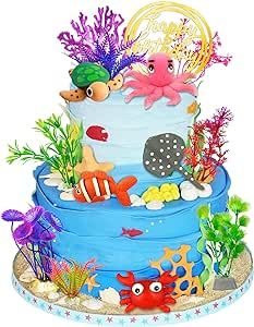 16 PCS Sea Ocean Cake Toppers Under the Sea Ocean Animals Birthday Cake Decorations for Sea Ocean Theme Baby Shower Birthday Party Supplies (Ocean) Animals Birthday Cake, Ocean Baby Shower Theme, Birthday Cake Clip Art, Ocean Cake, Under The Sea Animals, Birthday Cake Decorations, Ocean Cakes, Animal Birthday Cakes, Ocean Theme Party