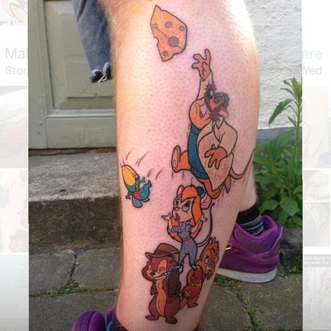 Chip N Dale Tattoo, Rangers Tattoo, Chip And Dale Rescue Rangers, Disney Chip, Tattooed Woman, Rescue Rangers, Chip N Dale, Disney Tattoo, Different Tattoos