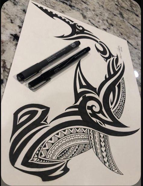 Hammerhead Tattoo, Maori Tattoos, Design Dragon, Polynesian Tattoo Designs, Polynesian Art, Maori Tattoo Designs, Marquesan Tattoos, Samoan Tattoo, Hawaiian Tattoo