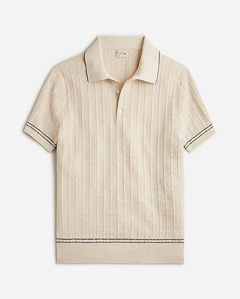 Men's Sweaters | J.Crew Stylish Men Summer, Clothes Collage, Knitted Shirts, Mens Inspo, Best Sweaters, Polo Wear, Sweater Polo, Denim Suit, Polo Men