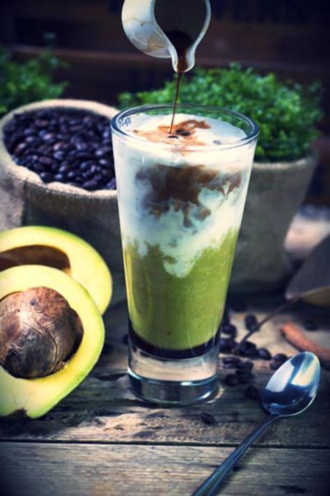 Avocado Latte Float Avocado Drink, Avocado Coffee, Avocado Smoothie, Latte Recipe, Food Poster Design, Food Poster, Cappuccino, Mocha, Smoothie