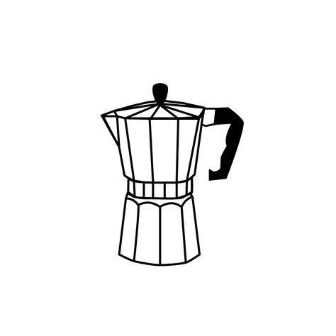 Espresso Pot Tattoo, Italian Moka Pot, Espresso Maker Tattoo, Moka Pot Tattoo Minimalist, Moka Pot Embroidery, Tattoo Vector Art, Moka Pot Design, Mocha Pot Tattoo, Moka Pot Drawing