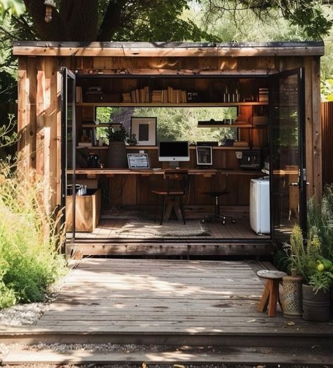 Kitchen Summerhouse, Garden Shed Office, Garden Shed Ideas, Shed Office, Garden Home Office, Shed Ideas, Studio Shed, Backyard Buildings, Backyard Studio