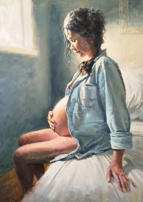 Pregnant Painting, Pregnancy Painting, Pregnant Art, Pregnant Tips, Arte Pin Up, Birth Art, Pregnancy Art, A Pregnant Woman, Beautiful Pregnancy