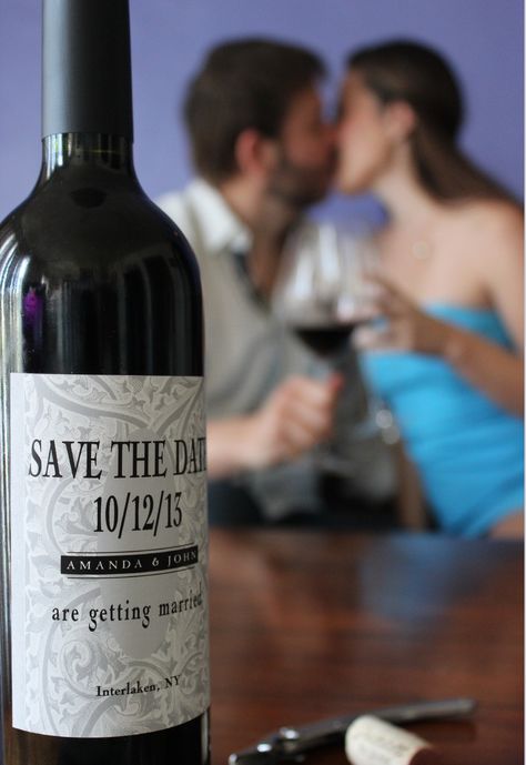 wine bottle save the date Marketing Strategy Infographic, Pre Wedding Photoshoot, Wine Bottle Crafts, Park Weddings, Wedding Announcements, Wedding Pics, Happy Moments, Engagement Photoshoot, Our Wedding Day