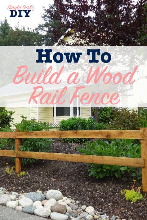 Wood Rail Fence, Diy Fence Ideas Cheap, Wood Landscape Edging, Landscape Edging Stone, Split Rail Fence, Diy Garden Fence, Small Fence, Cheap Fence, Diy Fence