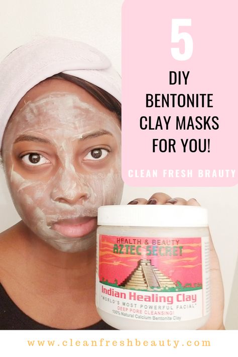 Diy Bentonite Clay Mask, Bentonite Clay Detox, Indian Healing Clay Mask, Clay Mask Recipe, Diy Clay Mask, Bentonite Clay Face Mask, Best Clay Mask, Clay Hair Mask, Calcium Bentonite Clay