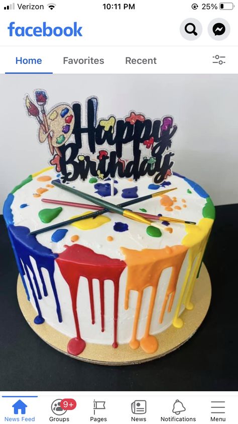 Art Themed Cakes Birthdays, Paint Party Birthday Cake, Art Birthday Cake Ideas, Birthday Cake Artist, Art Theme Birthday Cake, Artist Cake Ideas Birthday, Paint Party Cake Ideas, Paint Drip Cake, Art Cakes Birthday Kids