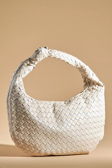 The Brigitte Satchel by Melie Bianco: Oversized Edition | Anthropologie Taupe Bag, Dream Bag, Melie Bianco, Summer Handbags, Woven Tote Bag, Leather Satchel Bag, Trending Handbag, Leather Weaving, Bag Trends