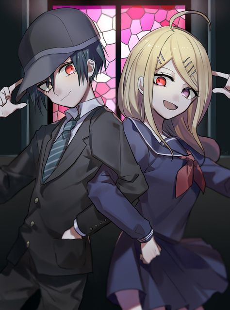 Kaede Akamatsu Fanart, Kaede Akamatsu And Shuichi Saihara, Shuichi Saihara Fanart, Kaede Shuichi, Pregame Kaede, Kaede X Shuichi, Kaede Akamatsu, Pink Blood, New Danganronpa V3