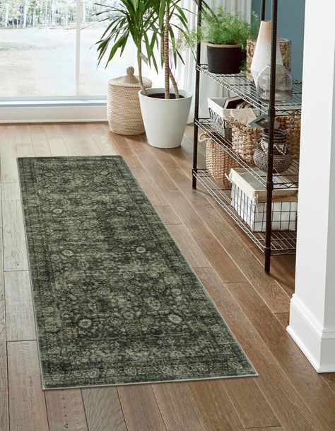 PRICES MAY VARY. Soft and Stylish: Unwrap this rug to reveal a stunning vintage boho design that will bring comfort and charm to your home. It's a practical choice for any household and is sure to leave a lasting impression on your guests. The fibers of the rug are super soft and plush, making it a comfortable surface to walk on. Your pets will love lounging on it too. Suitable for Any Room: This rug adds a cozy feel to any room and keeps you up-to-date with the latest trends in home decor. Use Decorate Hallway, Washable Kitchen Rugs, Laundry Floor, Bathroom Runner, Bathroom Runner Rug, Kitchen Rugs Washable, Laundry Room Bathroom, Entry Hallway, Boho Bathroom