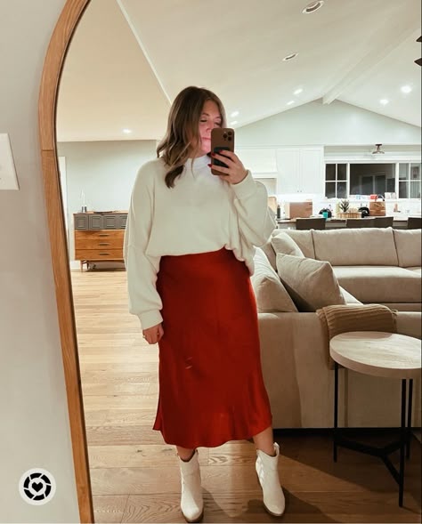 #ltk #ootd #outfit #christmas #christmasoutfit #partyoutfit Red Skirt Outfits, Easy Street Tunic, Outfit Christmas, Easy Street, Red Skirts, Ootd Outfit, Skirt Outfits, Winter Outfits, Ootd