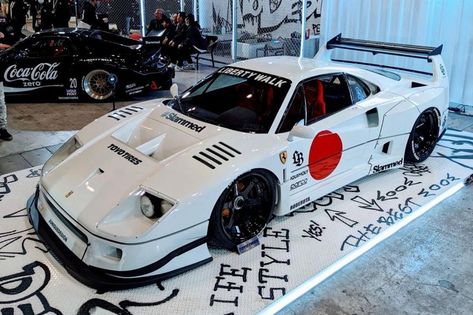 F40 Liberty Walk, Widebody Ferrari, Liberty Walk Cars, Ferrari F40 Lm, Car Livery, Slammed Cars, Ferrari Scuderia, Wide Body Kits, Car Memes