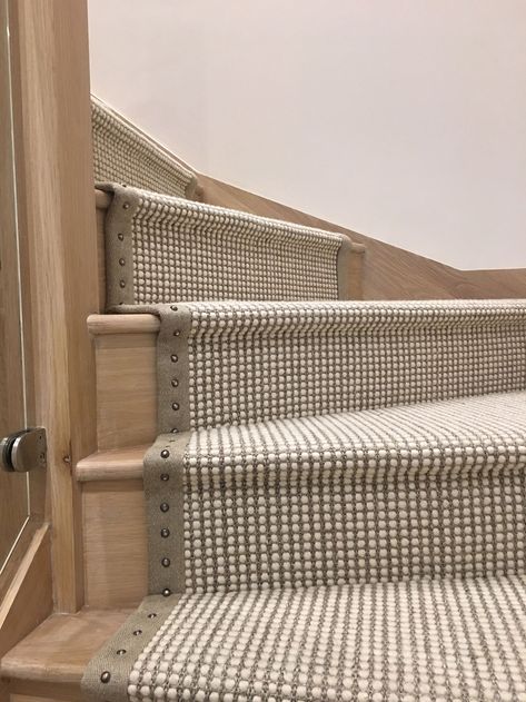 Heavy Metals  - ELLEDecor.com Carpet Staircase, Staircase Runner, Staircase Ideas, Carpet Trends, Buying Carpet, Cheap Carpet Runners, Wood Stairs, Beige Carpet, Diy Carpet