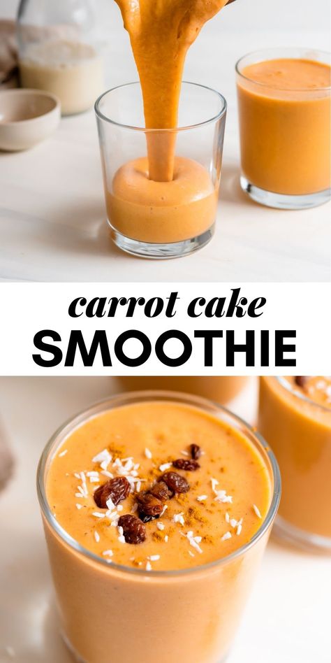 Lemon Oats, Green Thickies, Carrot Cake Smoothie, Primal Living, Smoothie Guide, Smoothies Vegan, Carrot Smoothie, Resep Smoothie, Healthy Carrot Cakes