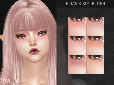 Sims 4 Body Blush, Anime Blush, Body Blush, Galaxy Eyeshadow, Sims Makeup, Makeup Cc, Sims 4 Anime, Sims4 Cc, Black Veil