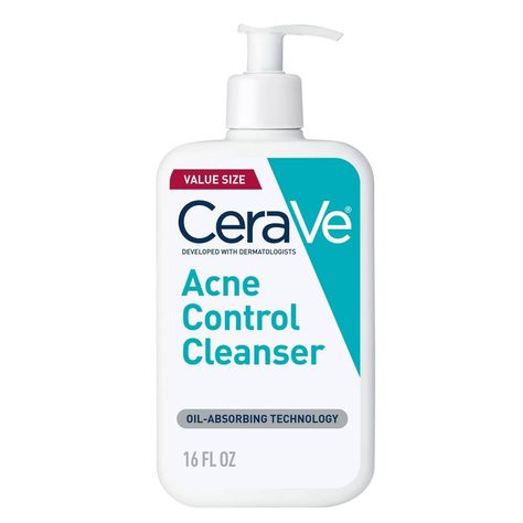 Cerave Acne Control Cleanser, Foam Texture, Cerave Skincare, Salicylic Acid Cleanser, Back Acne, Exfoliating Face Wash, Cleanser For Oily Skin, Acne Face Wash, Acne Cleansers