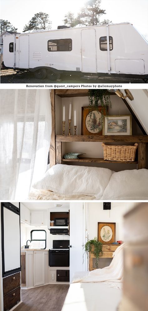 Coziest Bed, Camper Renovations, Camper Reno, Rv Interior Remodel, Bed Nook, Camper Interior Design, Tiny House Camper, Camper Trailer Remodel, Diy Camper Remodel