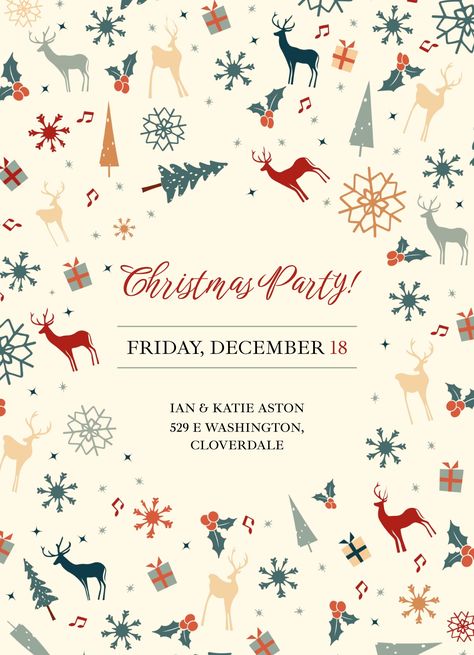 An easy-to-edit flyer template for Google Docs. Christmas Party Invites Template Free, Host A Christmas Party, Christmas Party Invitations Free, Wedding Ceremony Script, Fundraiser Flyer, Christmas Flyer, Party Invite Design, Flyer Ideas, Free Flyer Templates