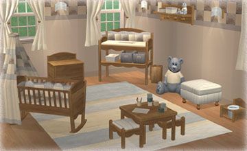 Country For The Sims 2 Sims Design, Sunshine Nursery, Sims 2 Hair, Nursery Shelves, The Sims 2, Sims 1, Nursery Set, Sims Community, Baby Changing