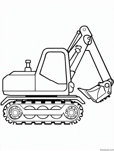 Excavator Color Page Check more at https://doodlydo.com/excavator-color-page/ Excavator Coloring Page, Vehicles Coloring Pages, Wooden Wheel, Graphic Ideas, Construction Vehicles, Letter E, Coloring Pages For Kids, Business Man, Crafts For Kids