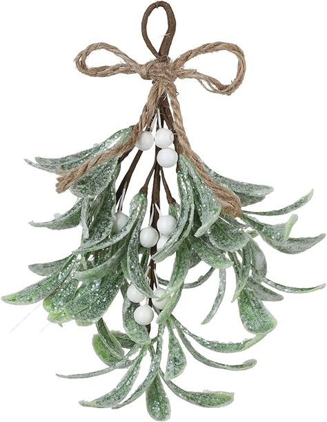 Mistletoe Ornament, Hanging Mistletoe, Faux Branches, Christmas Mistletoe, Floral Picks, Festive Holiday Decor, Branch Decor, Christmas Greenery, Holiday Themes